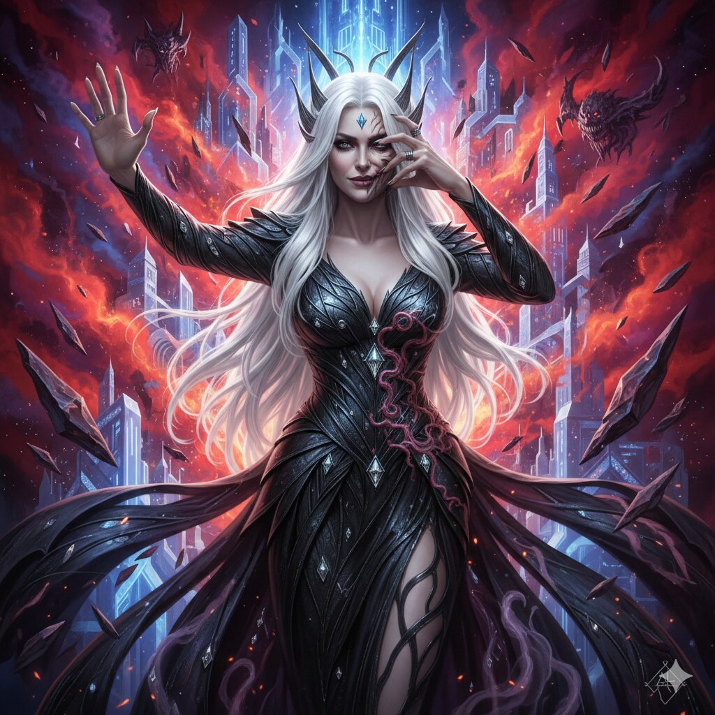 [5枚] 彼の者、世界の均衡を司る覇者なり。そは秩序にして混沌、剛胆にして繊細、美醜を併せ持つ神の化身なり。千の王国を沈め万の命を救いし運命を掌に抱く者。（神々の黄昏１４の２）