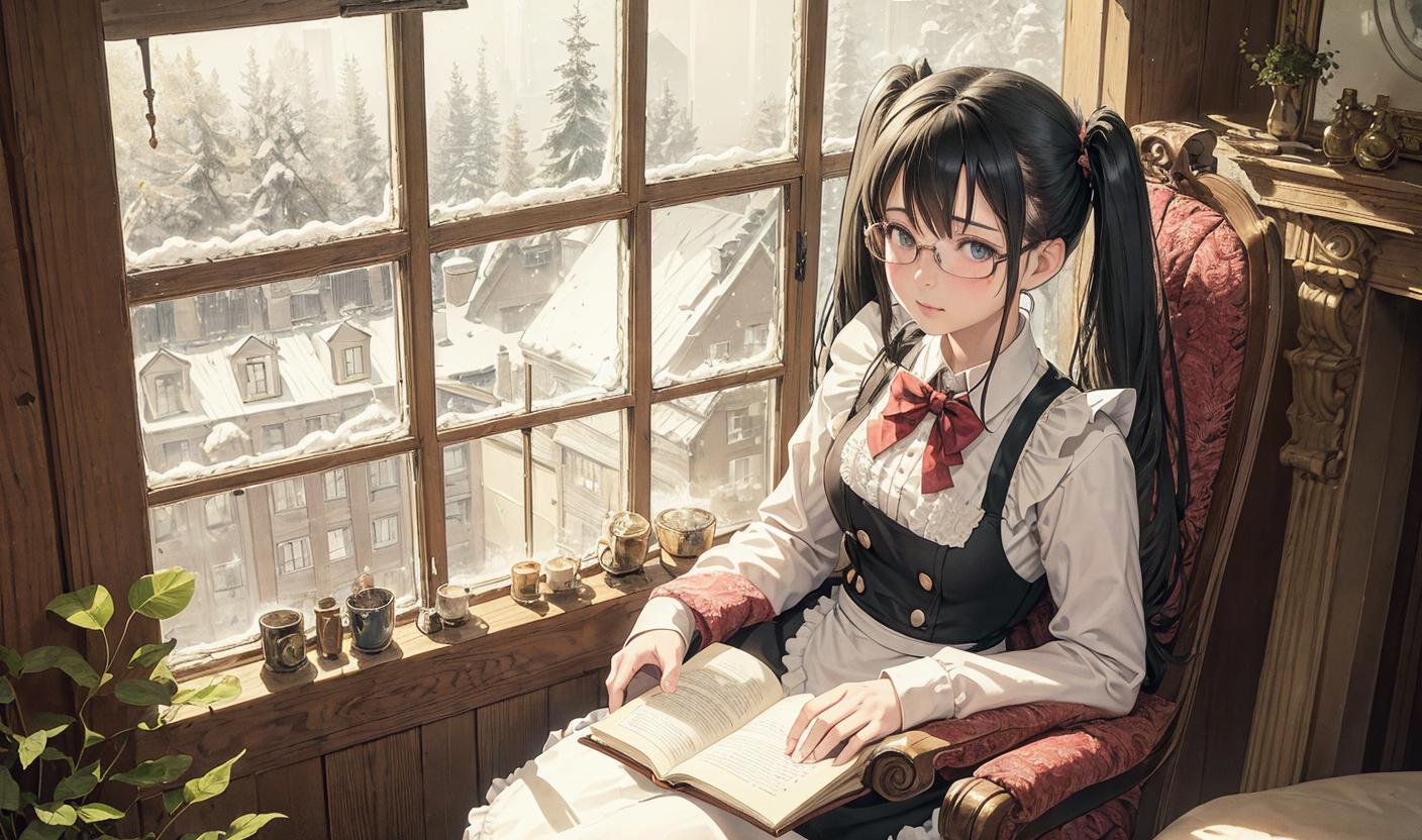 読書するメイド