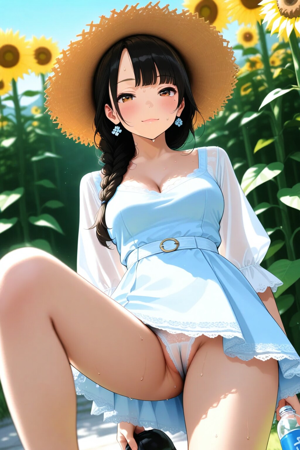 ひまわり畑で