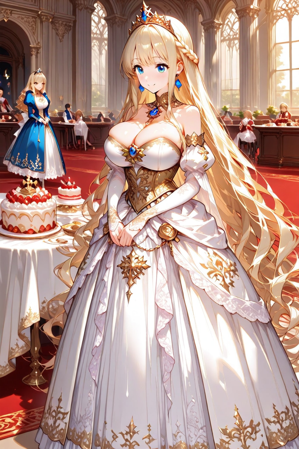 今日のパーティーのために新しいドレスを新調したお姫様。