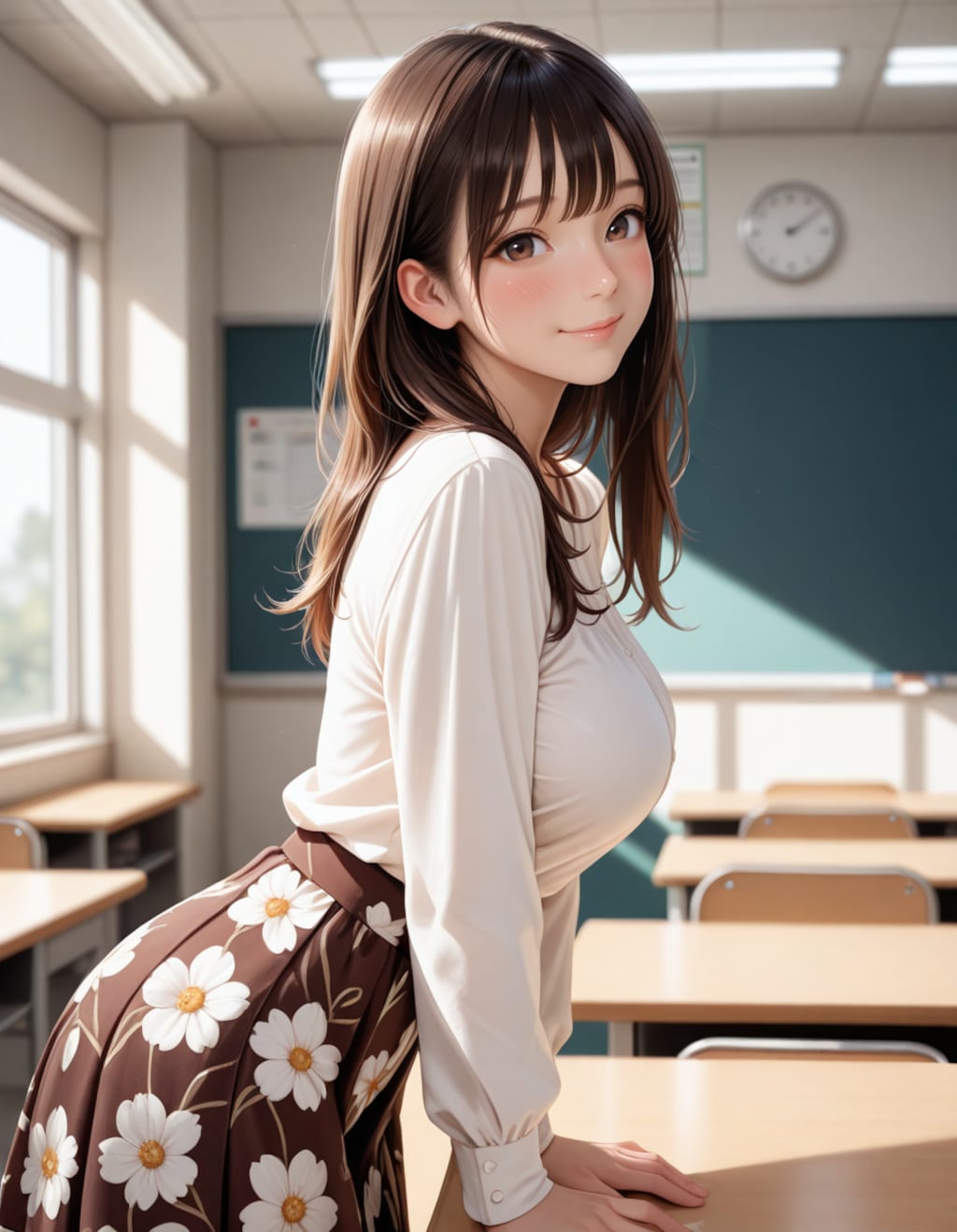 キャンパス内の女子大生