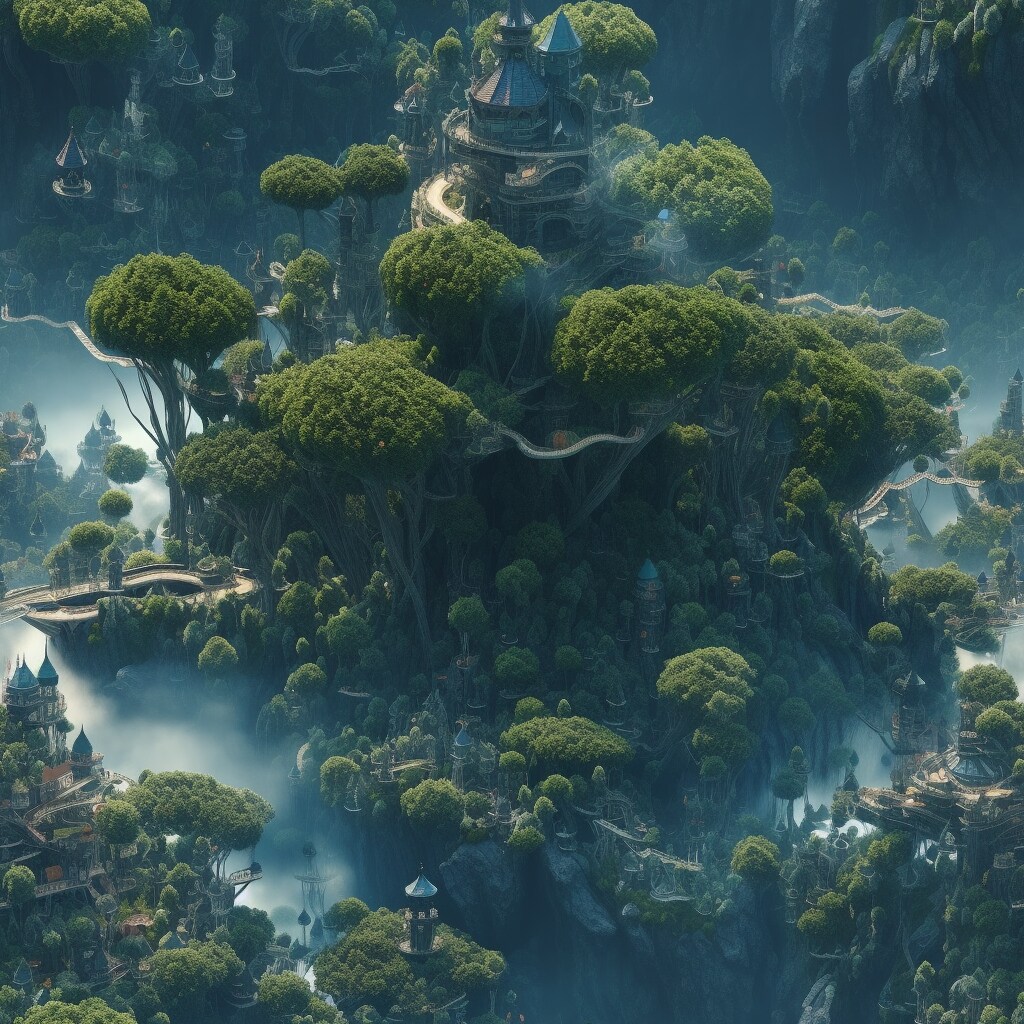 空から見たエルフェアルの風景