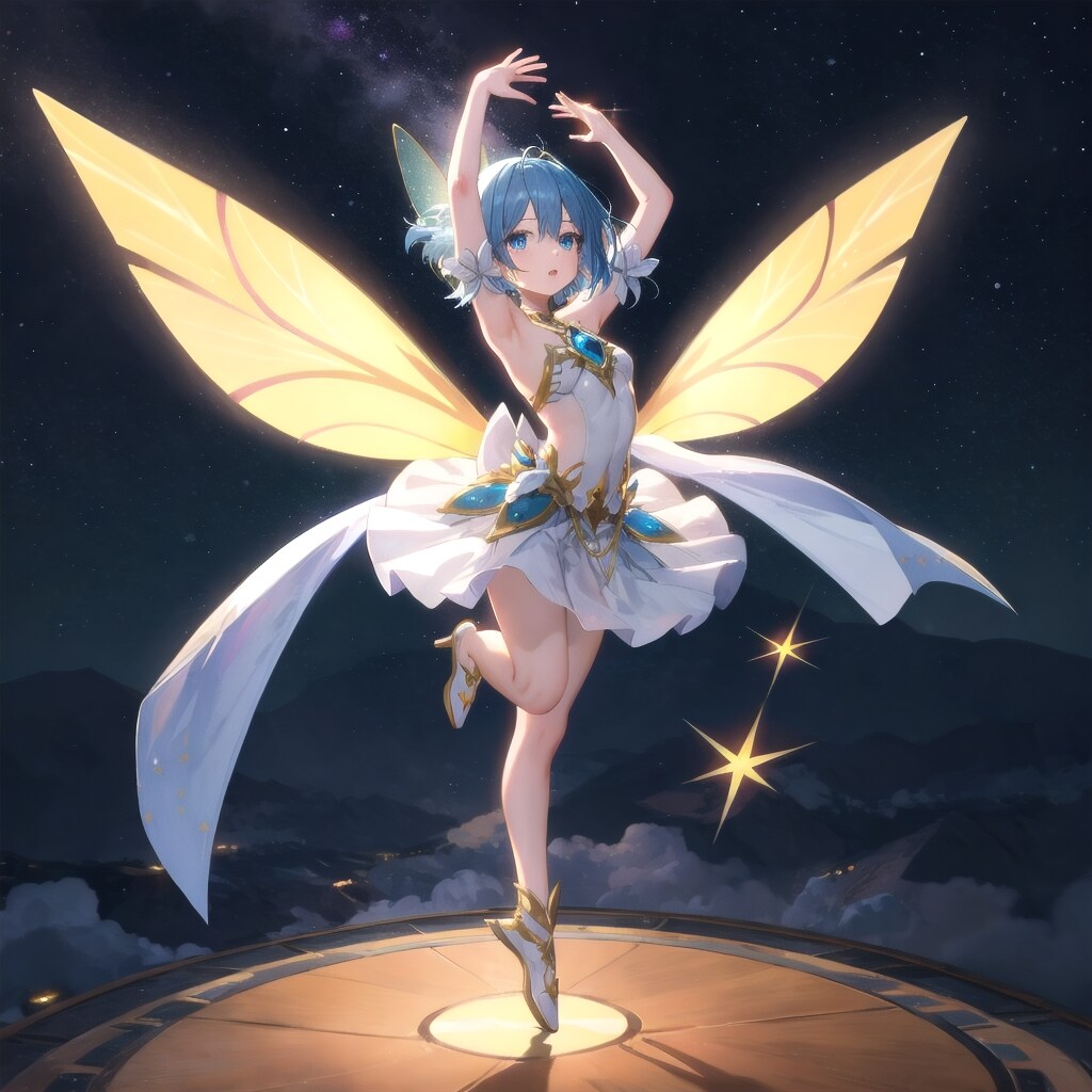 空中バレエと星のきらめき