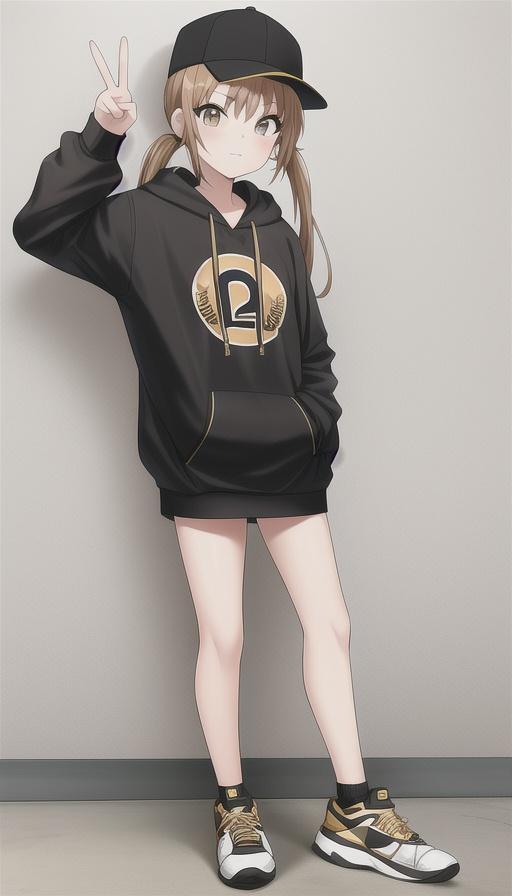 スポーツキャップとパーカーの女の子 | の人気AIイラスト・グラビア