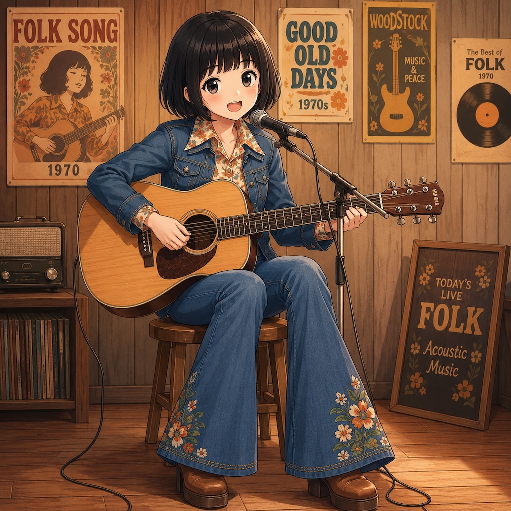 ベルボトムの女の子
