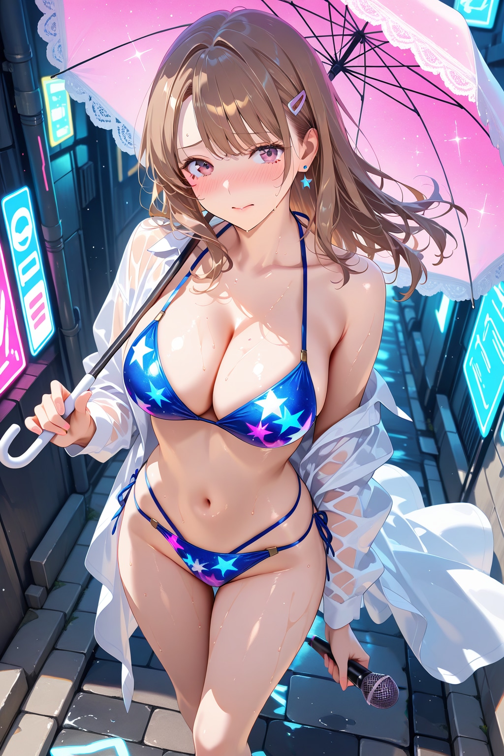 突然の通り雨で♡　困っちゃうレポーターのお姉さん