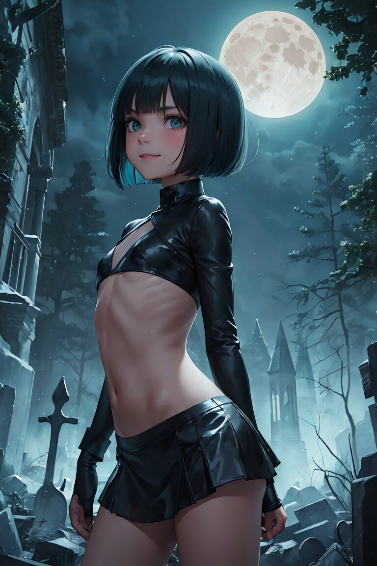 月夜の墓場