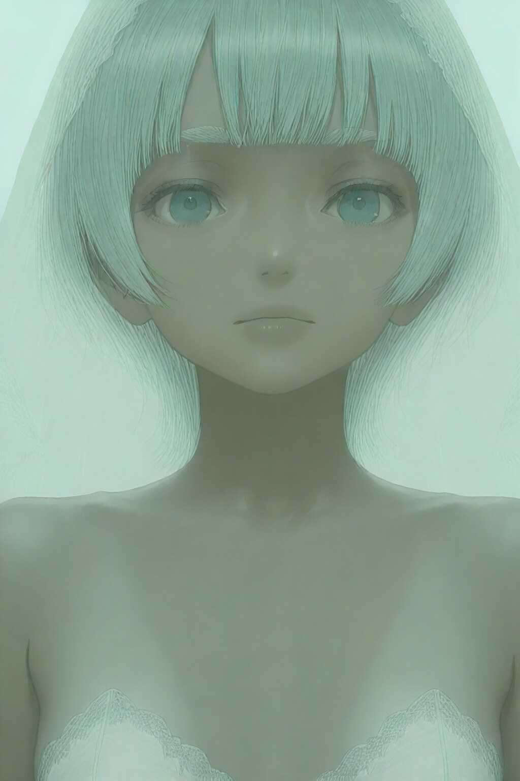 白い睫毛　描画の微妙な差を確認中