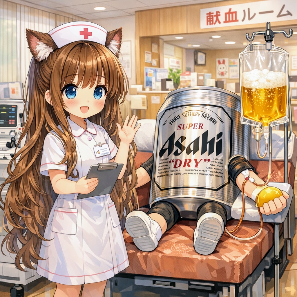 献血の小さな女の子