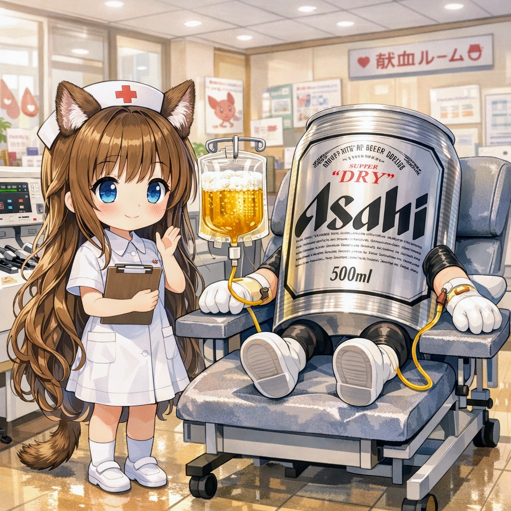 献血の小さな女の子