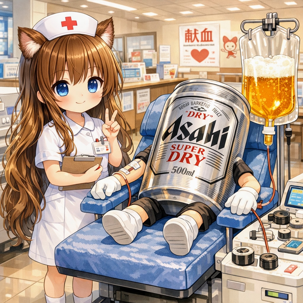 献血の小さな女の子