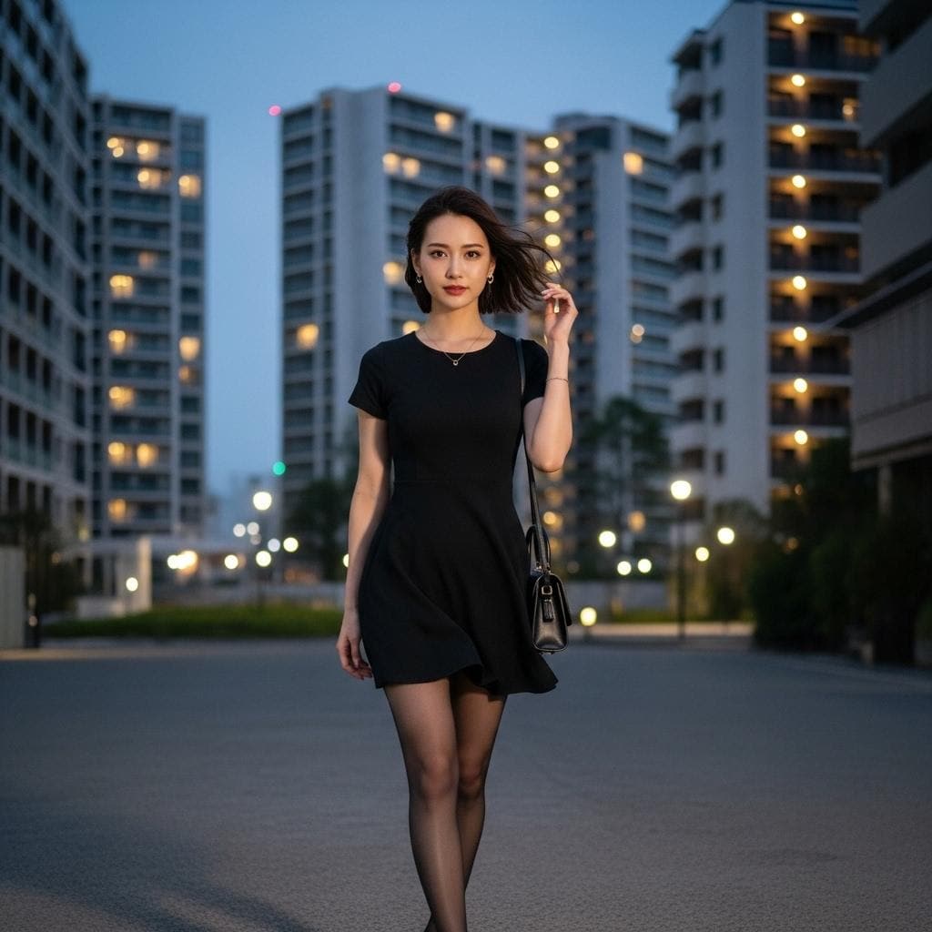 閑散としたマンション群　さみしいね