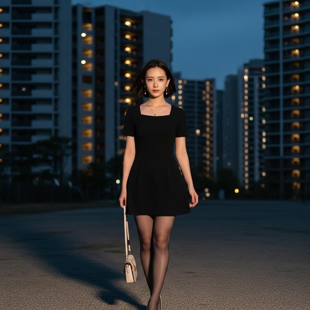 閑散としたマンション群　さみしいね