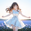 澪ちゃん、高原で黄昏る 2枚目