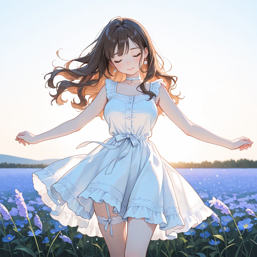 澪ちゃん、高原で黄昏る