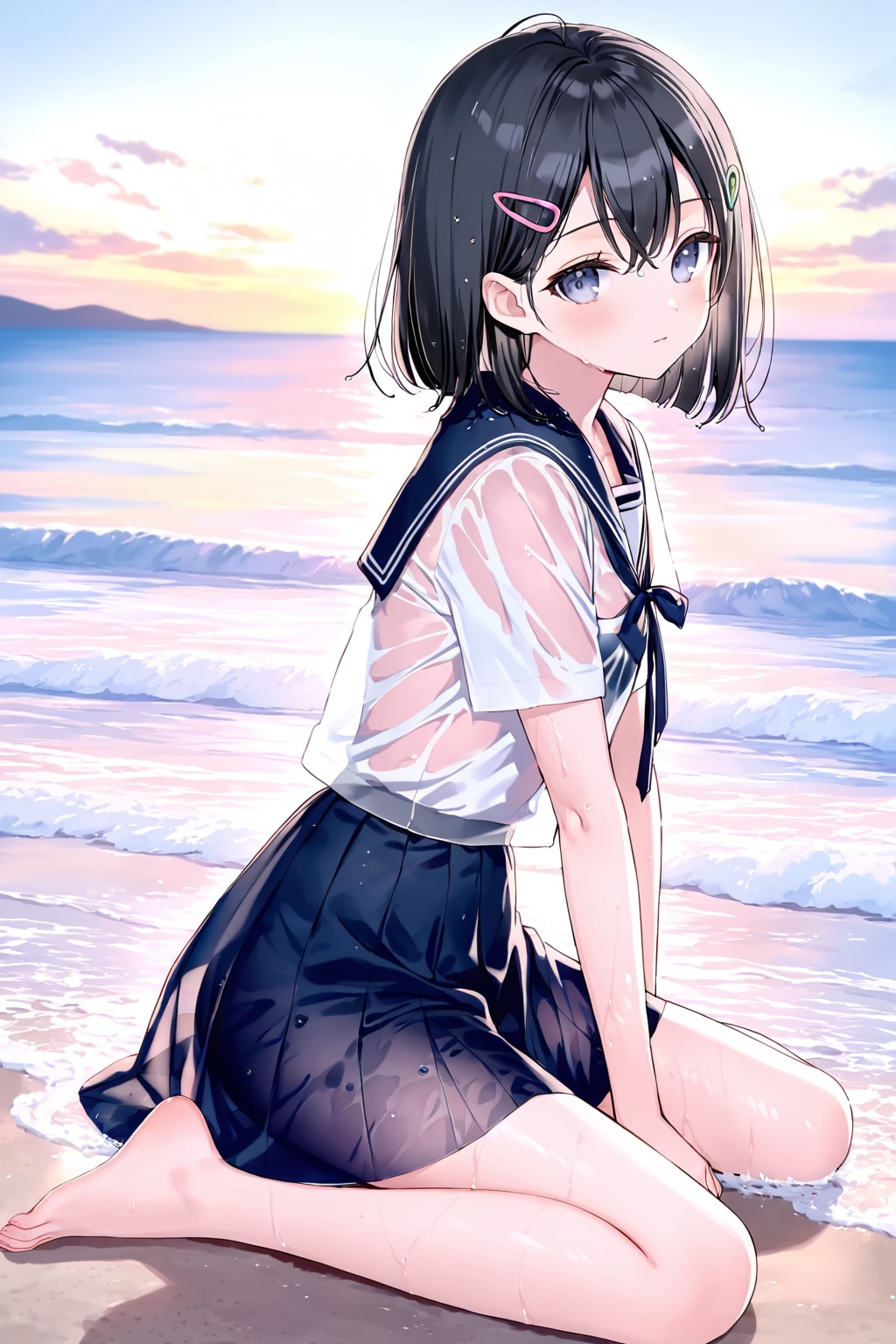 セーラー服と砂浜(LILAC)(24)