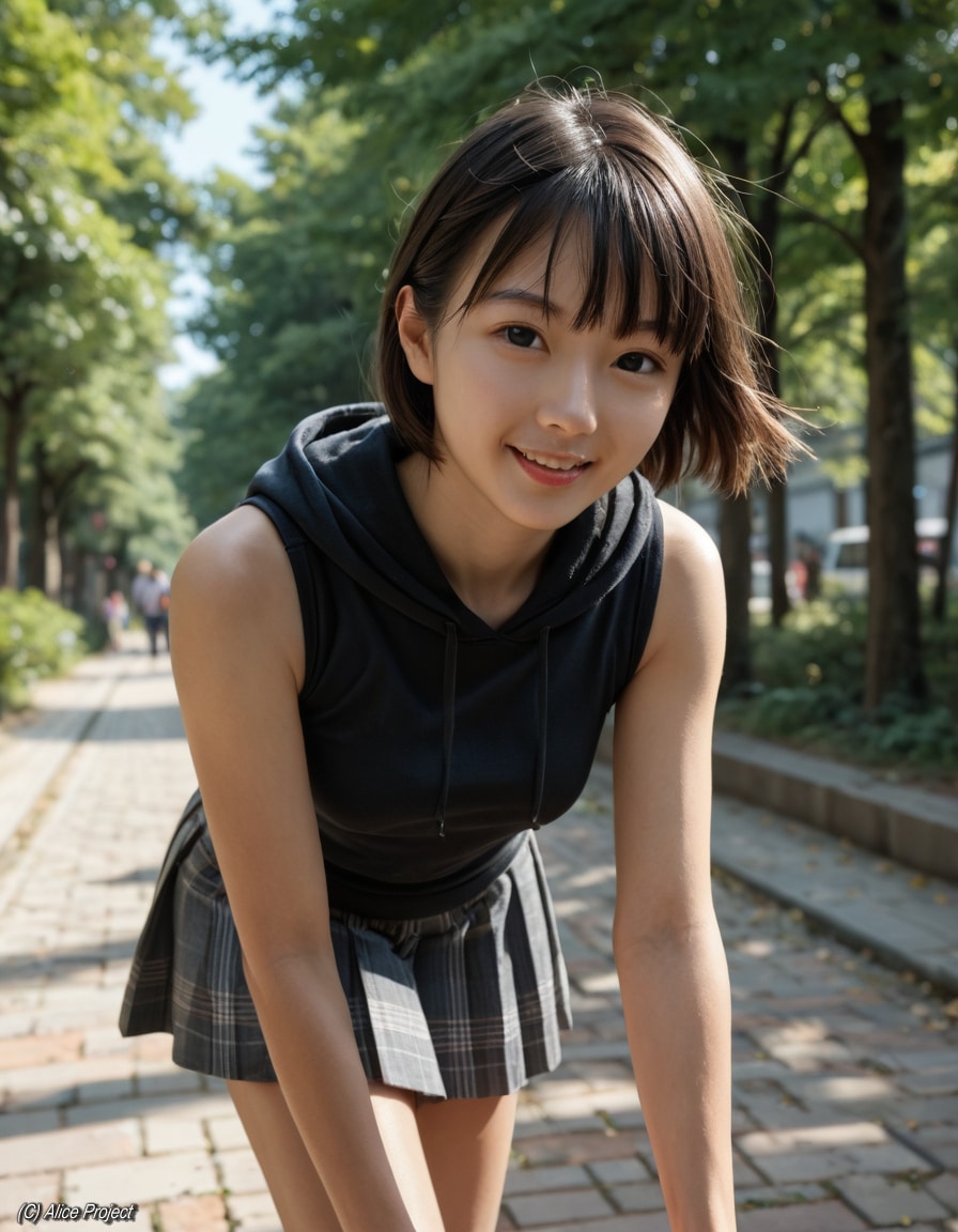 公園で