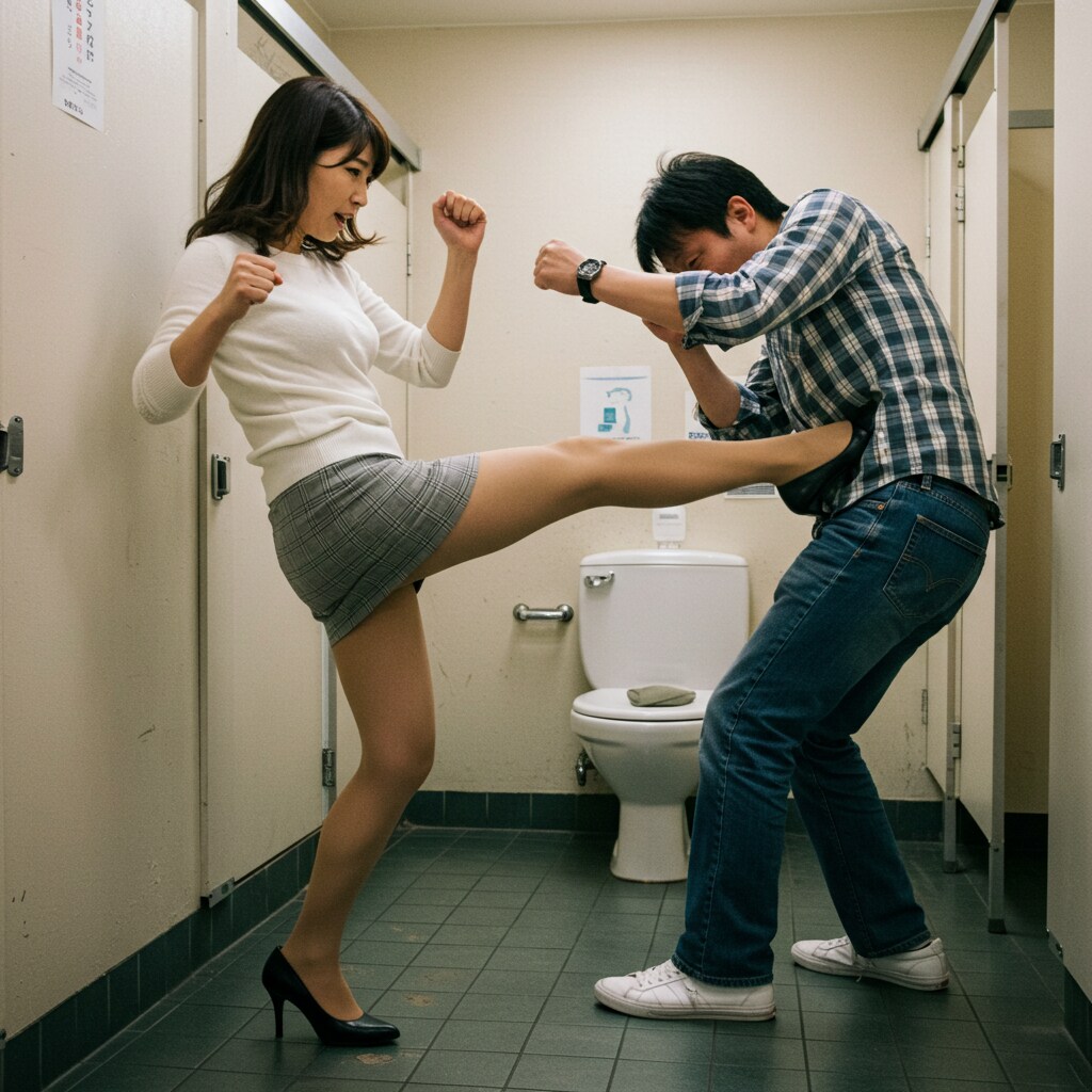 トイレで格闘 ③