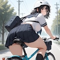 自転車通学の時はしっかりとヘルメットを被る地味子 4枚目