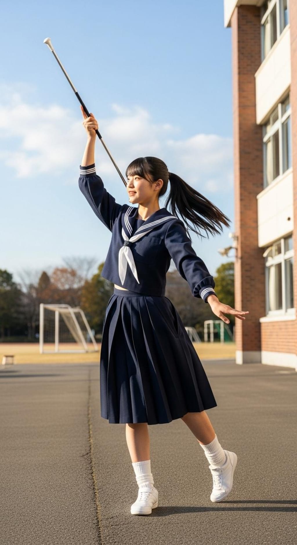 バトントワラー女子高生《部活練習中》