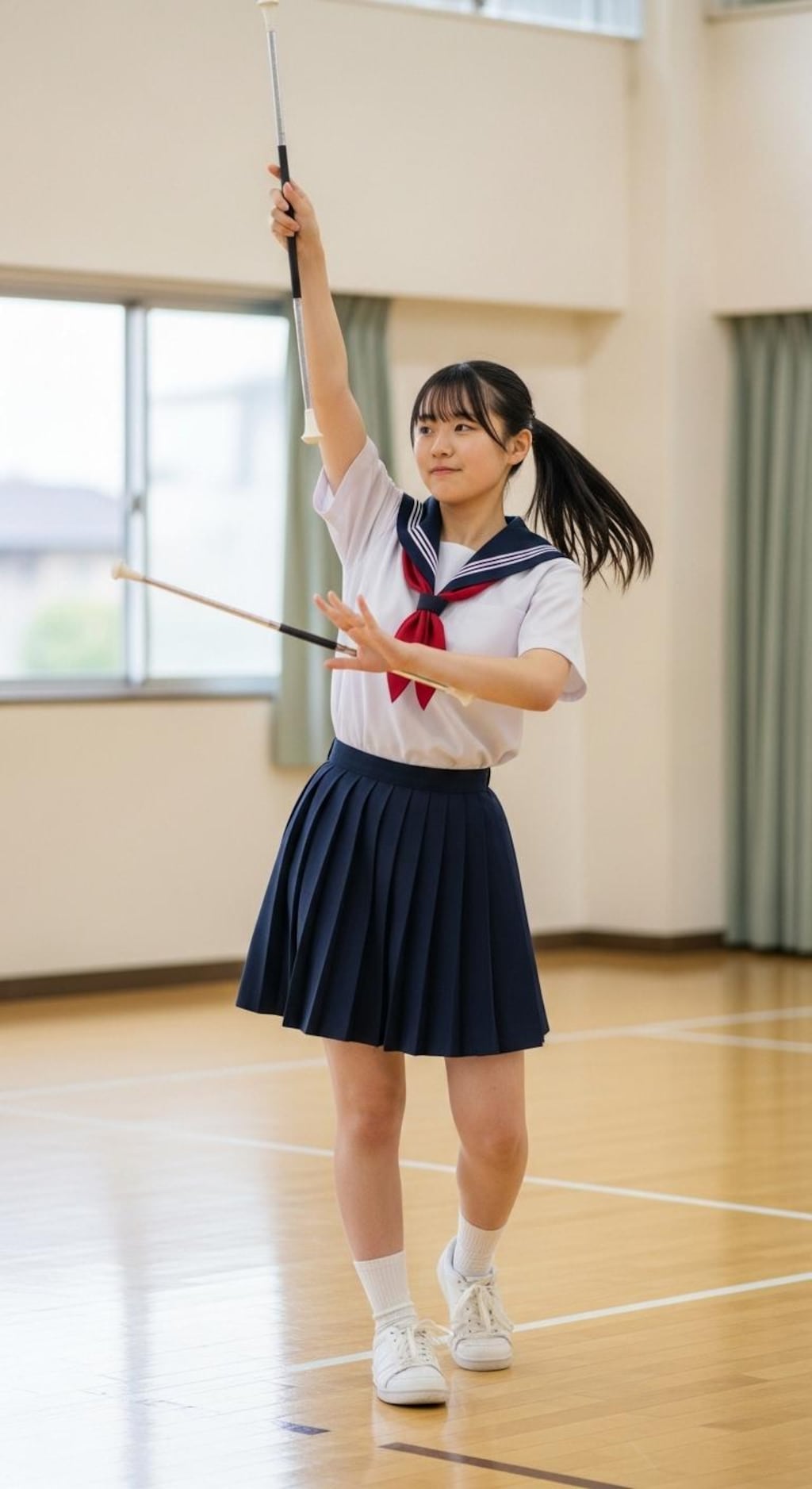 バトントワラー女子高生《部活練習中》