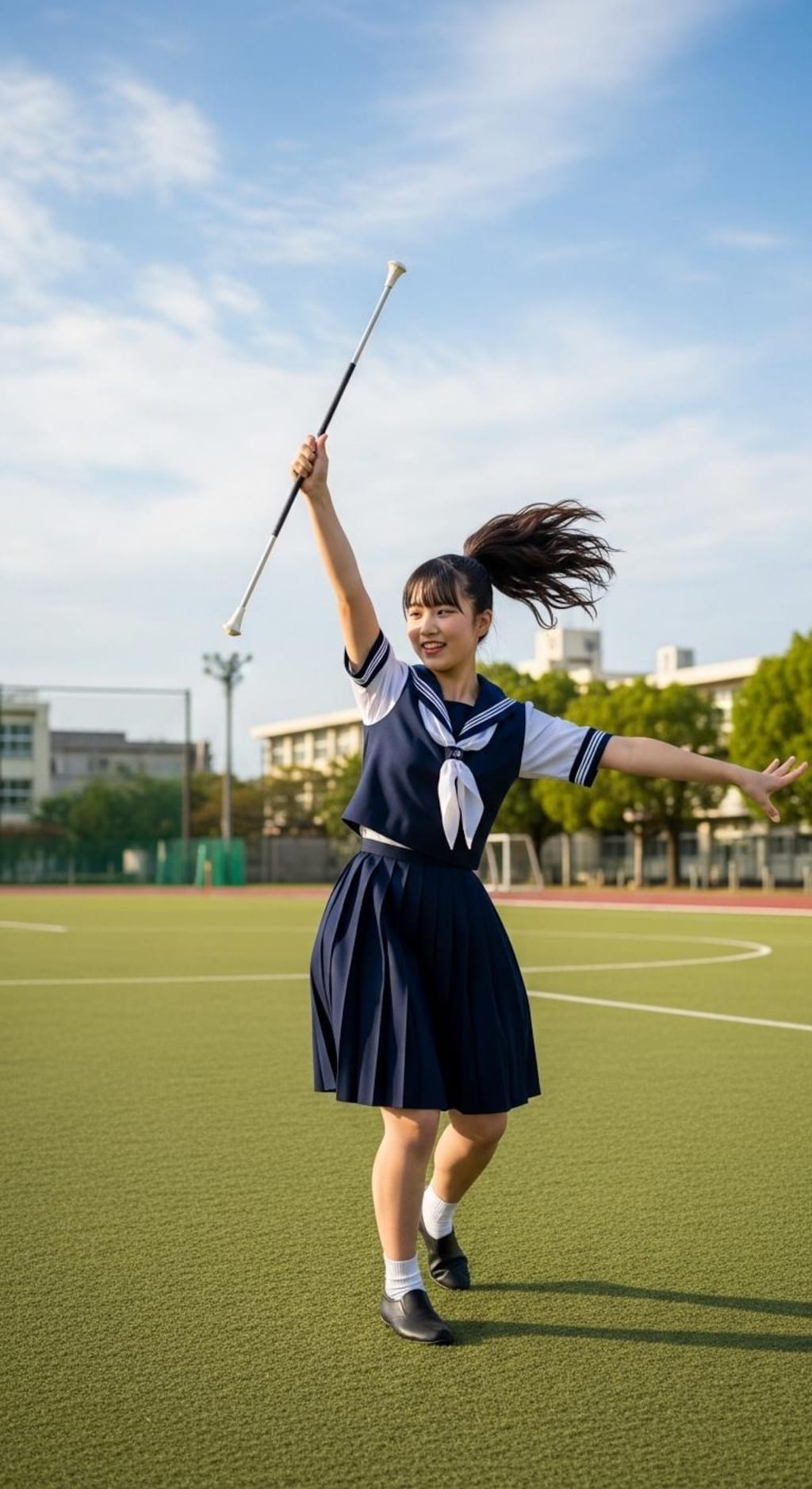 バトントワラー女子高生《部活練習中》