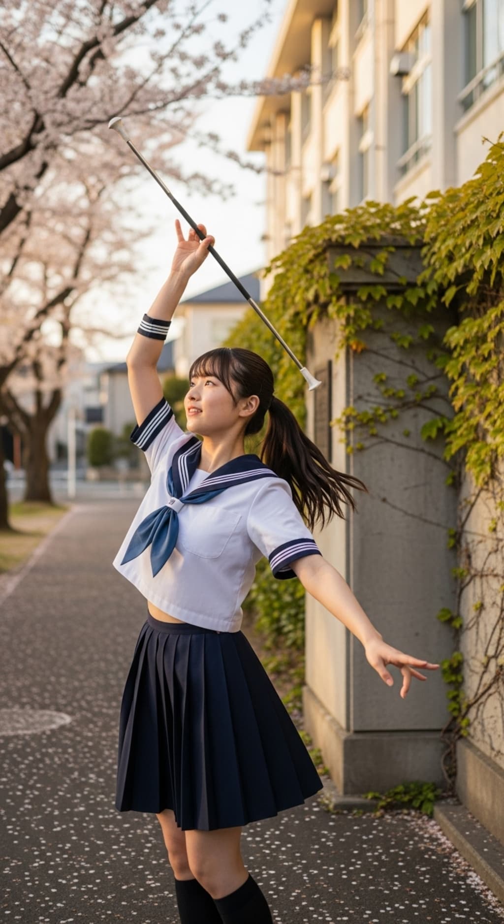 バトントワラー女子高生《部活練習中》