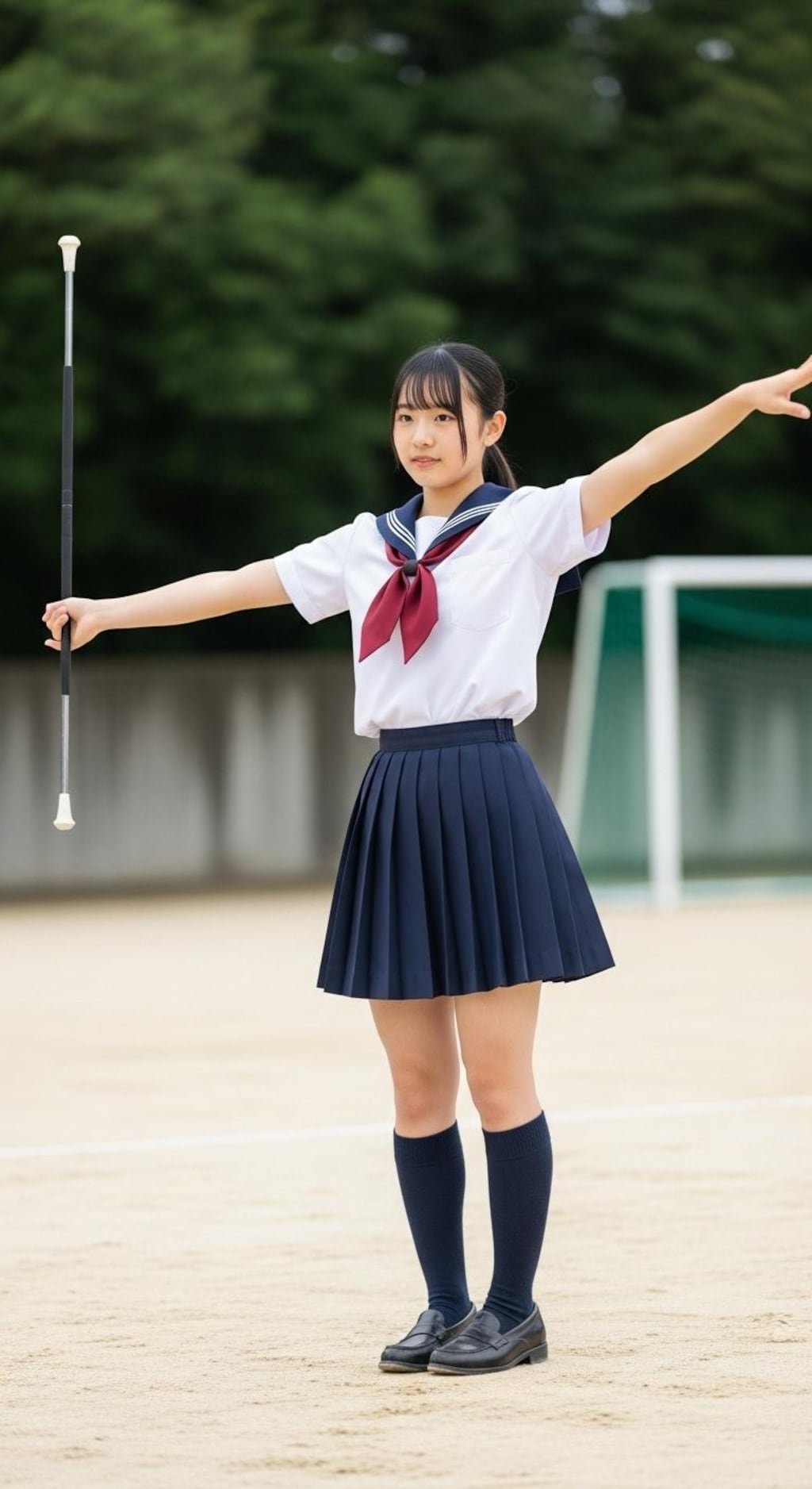 バトントワラー女子高生《部活練習中》