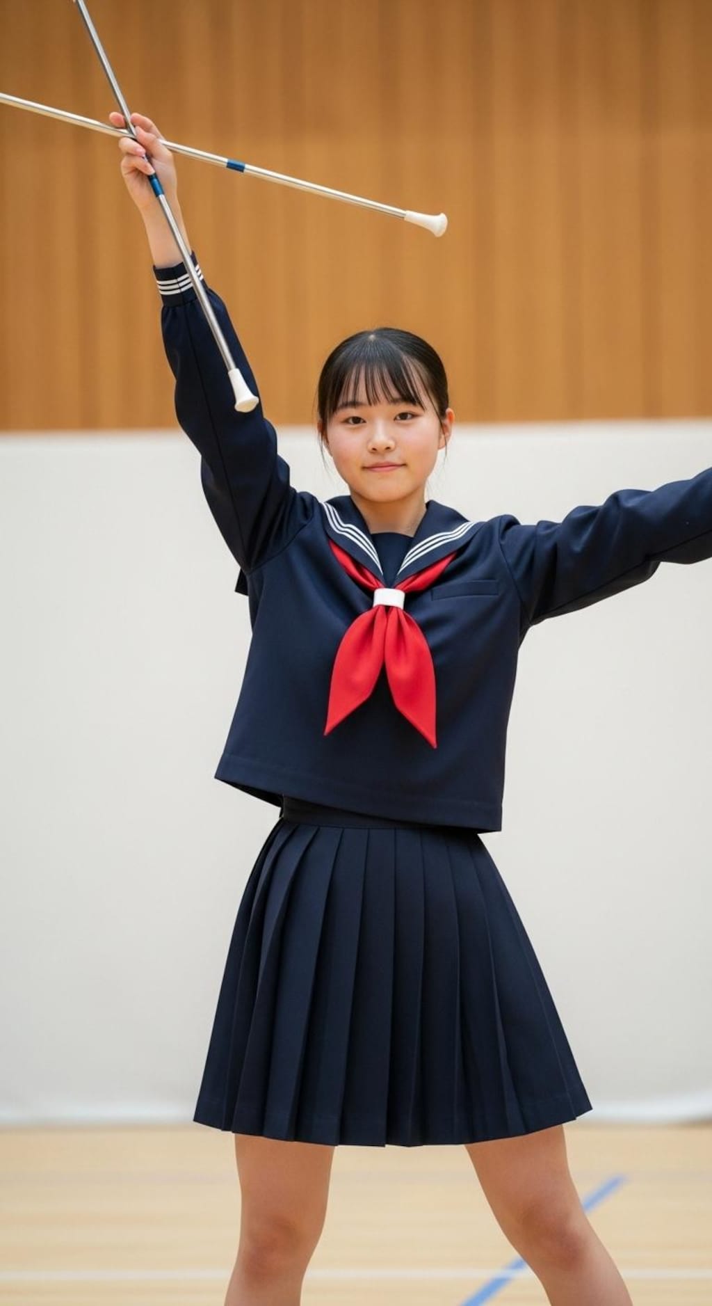 バトントワラー女子高生《部活練習中》