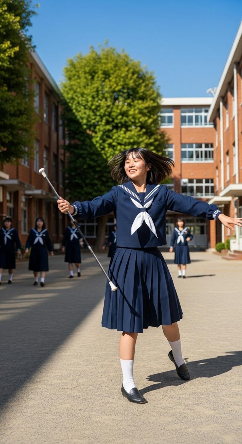 バトントワラー女子高生《部活練習中》