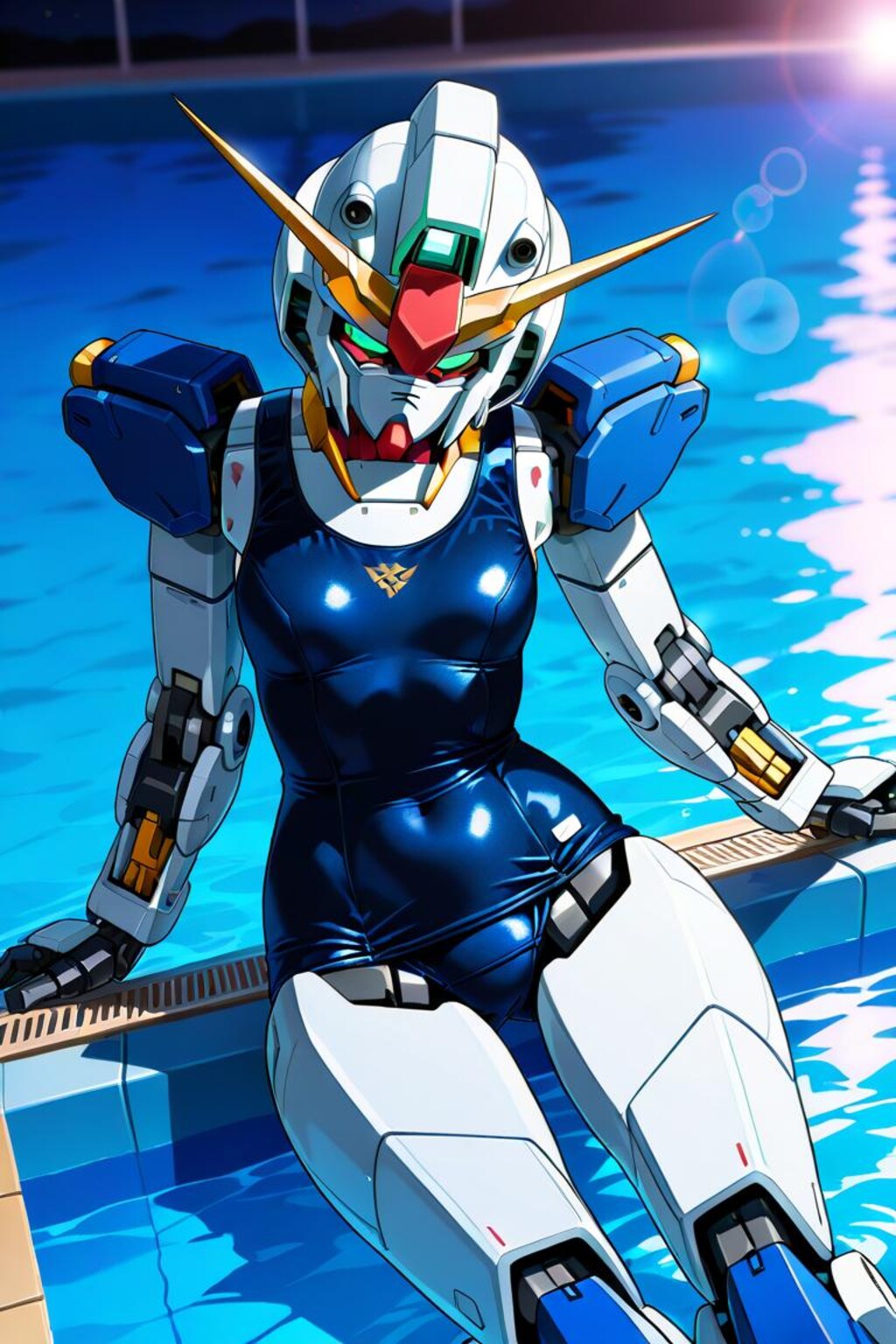 女体化ガンダム　スク水