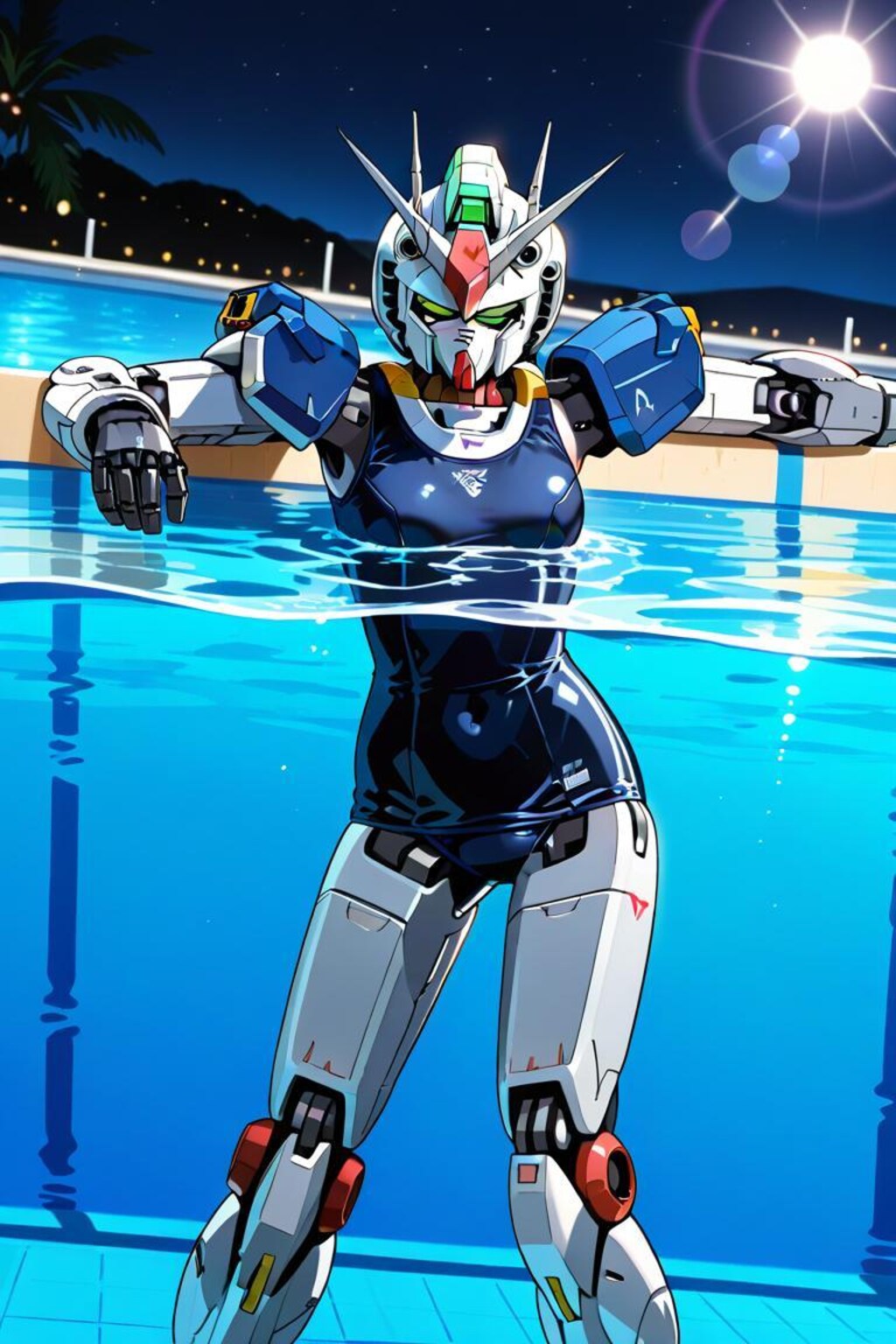 女体化ガンダム　スク水