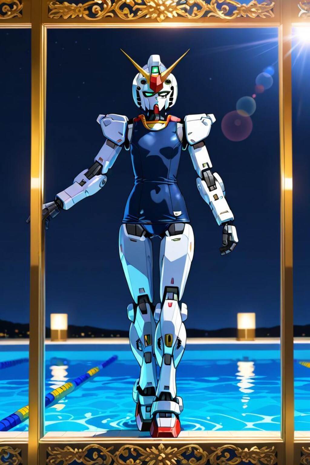 女体化ガンダム　スク水