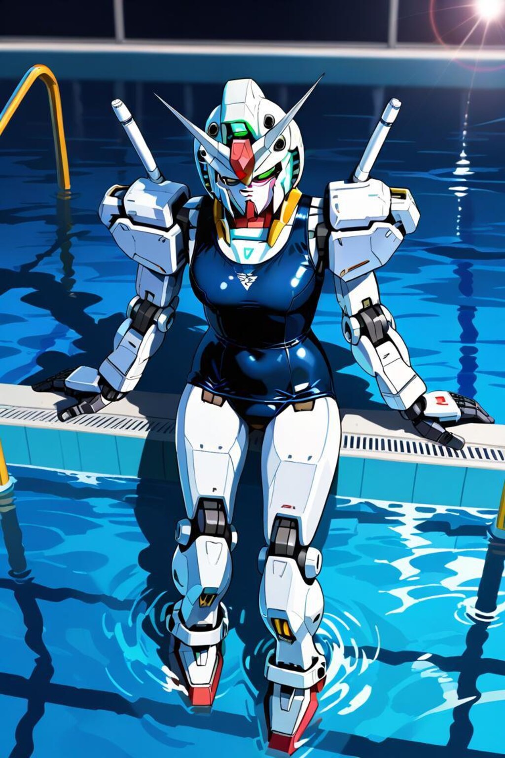 女体化ガンダム　スク水