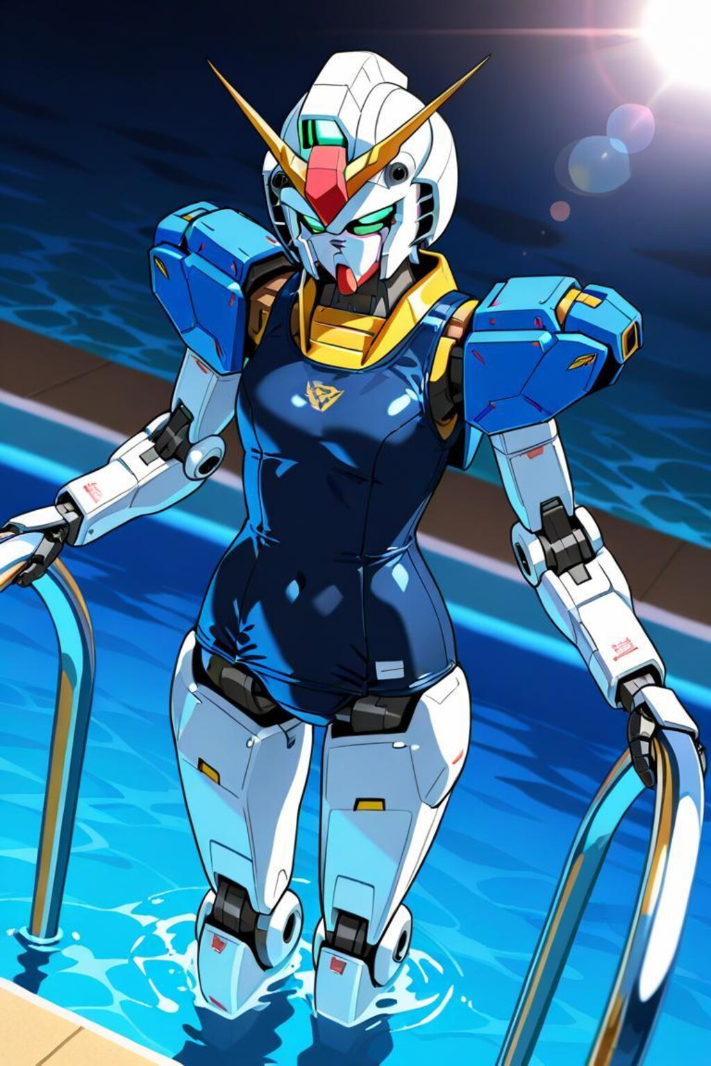 女体化ガンダム　スク水
