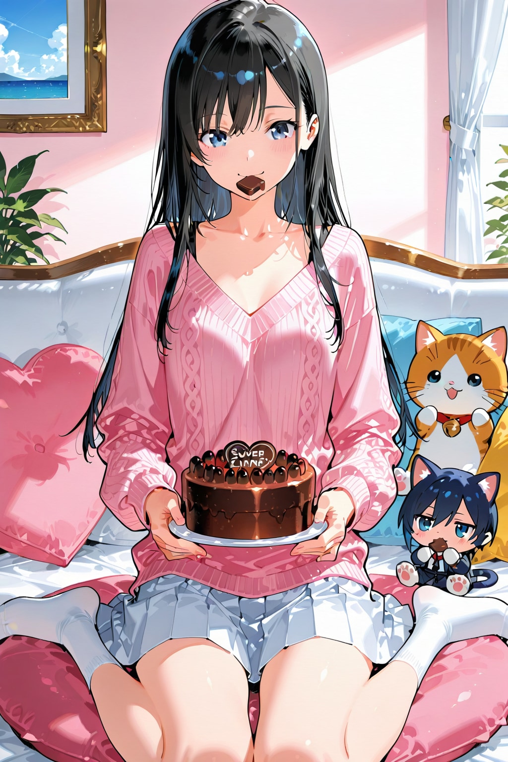 【企画：ちちぷいバレンタイン】「一緒に食べよ」 | の人気AIイラスト・グラビア