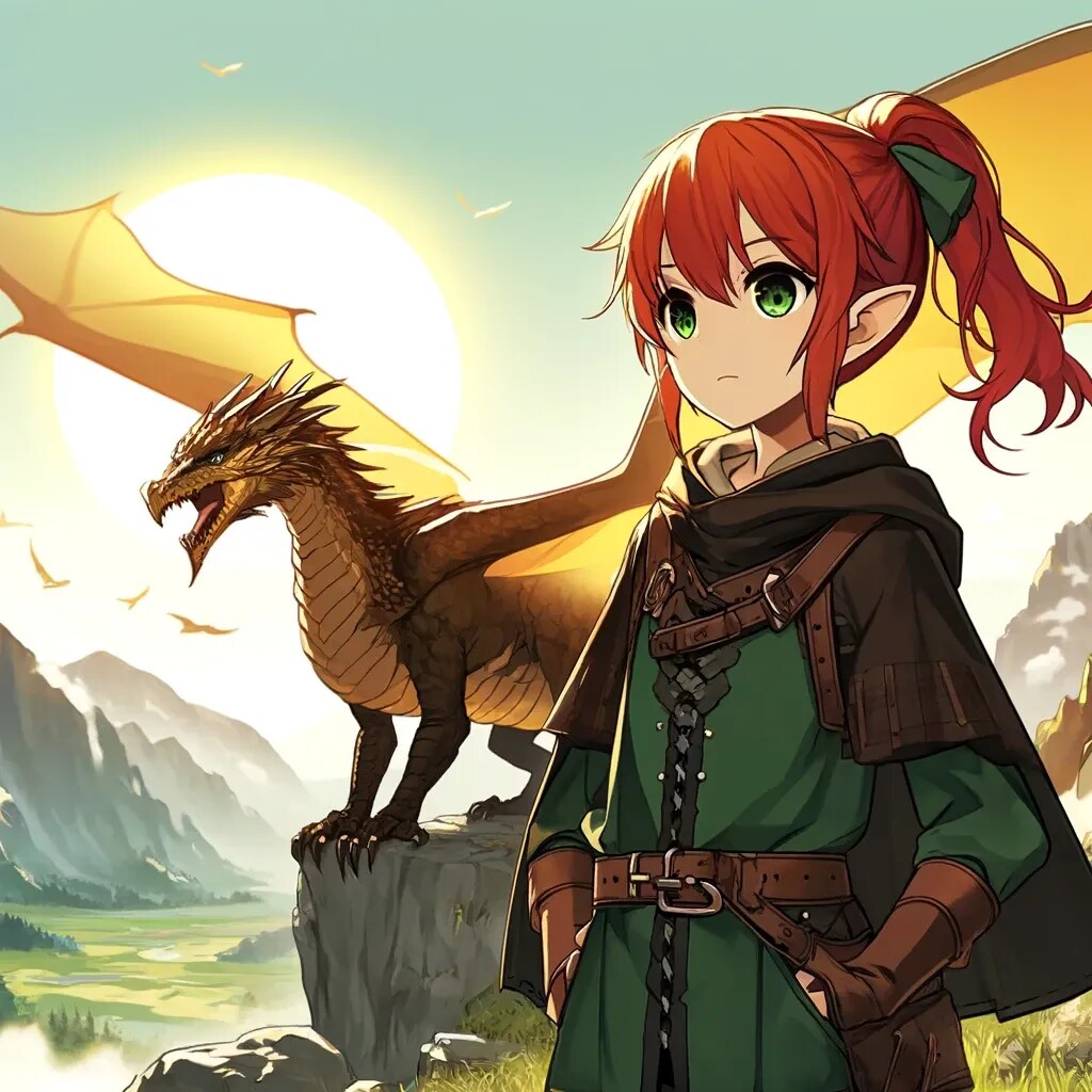 ドラゴンを手なずける少女