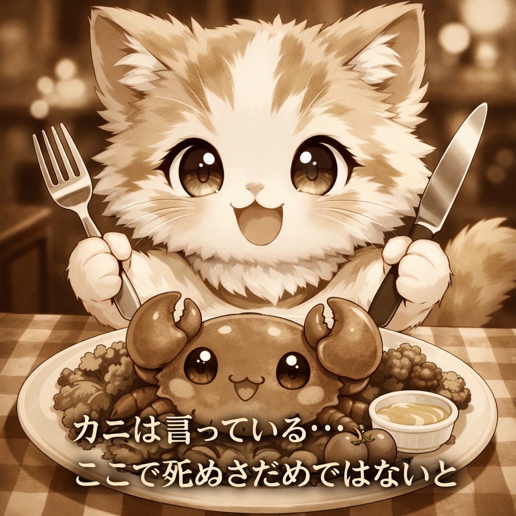 [がぞうどうぞ]ねこvsかに