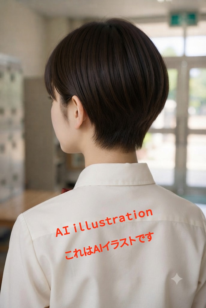 初恋のポニーテール美少女。 “初めてのバッサリ”翌朝。  後ろ髪を4〜50センチ切り落とした跡。 その生え際が、素人のボクでもわかるほど丁寧で綺麗で──
