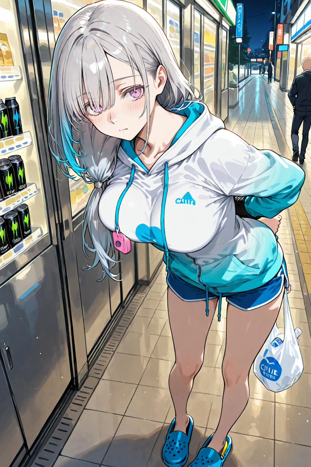 コンビニ前でばったり | の人気AIイラスト・グラビア