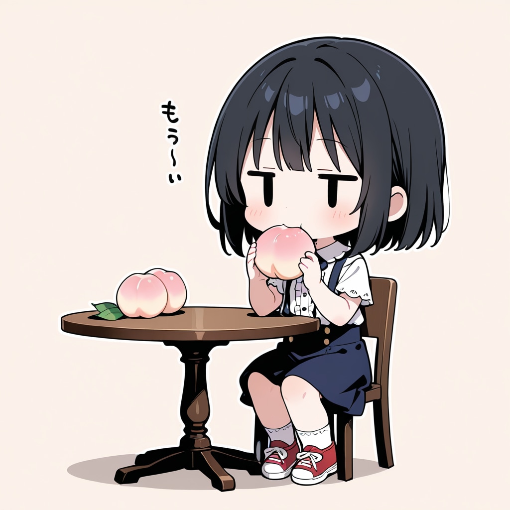 桃を食べる（山梨産）