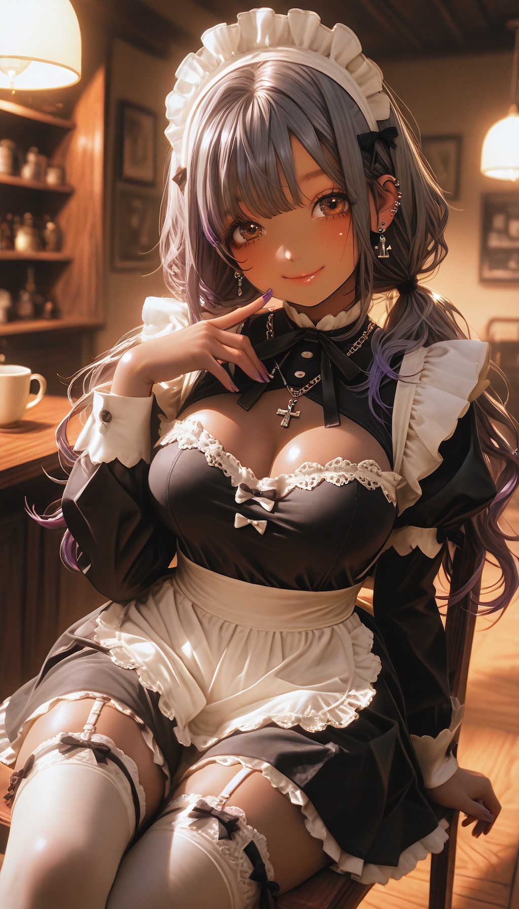 黒ギャルメイド