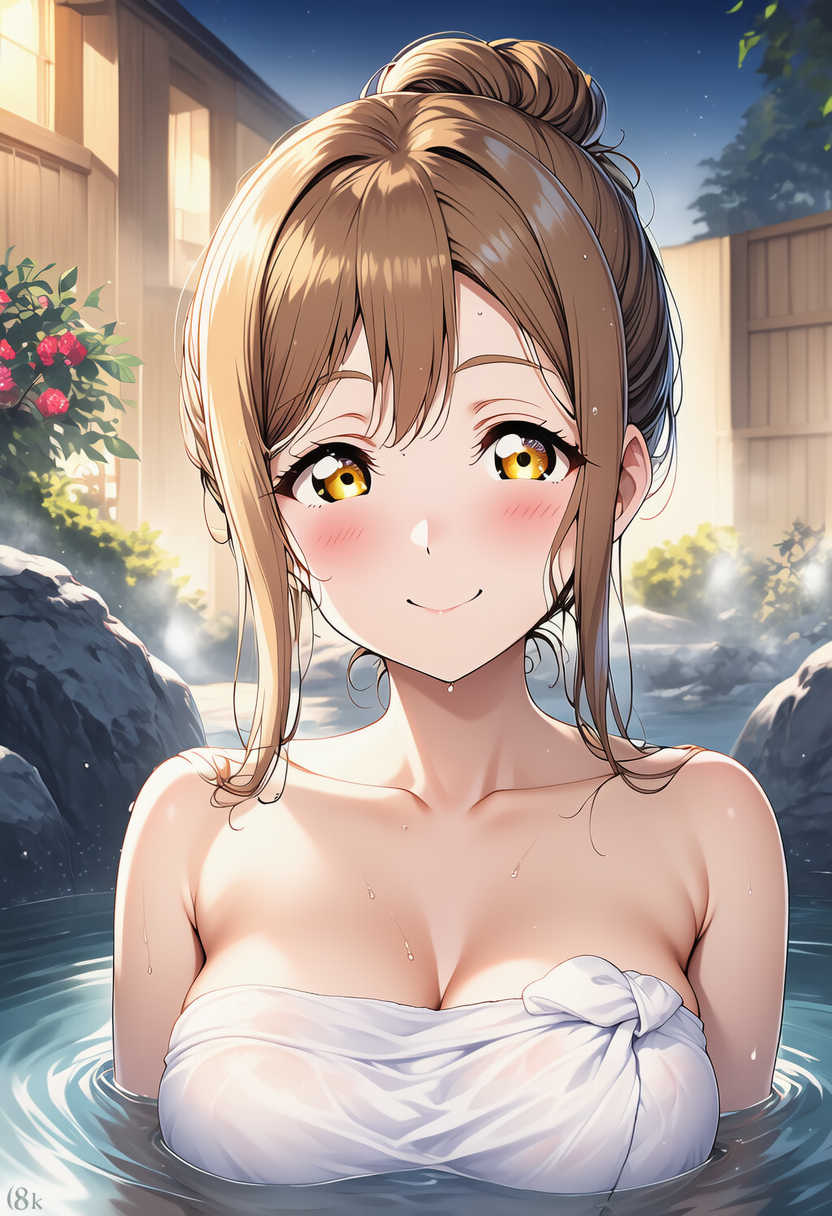 温泉に入る花丸ちゃん