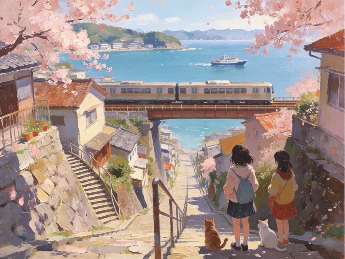 海の見える街74 | の人気AIイラスト・グラビア