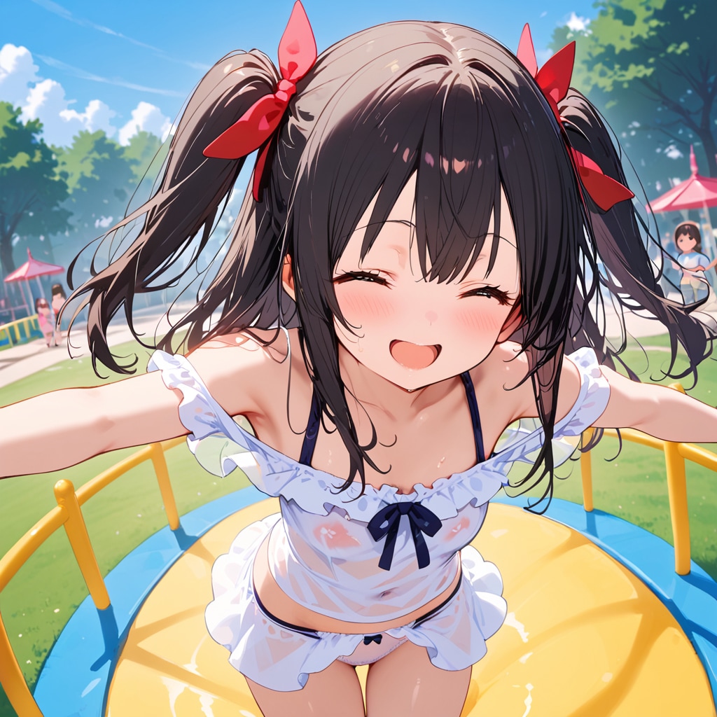 ツーサイドアップの女の子