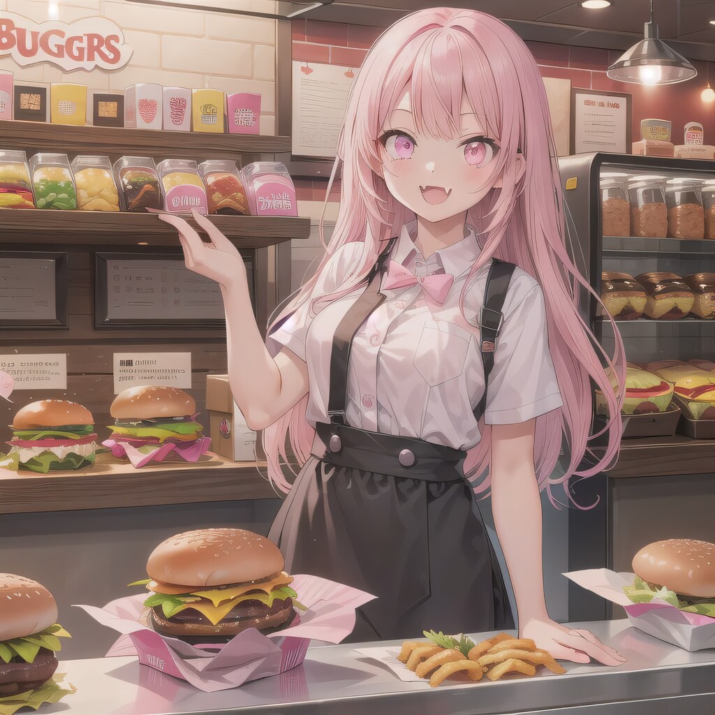 ピンク髪ロングでクルーの少女３