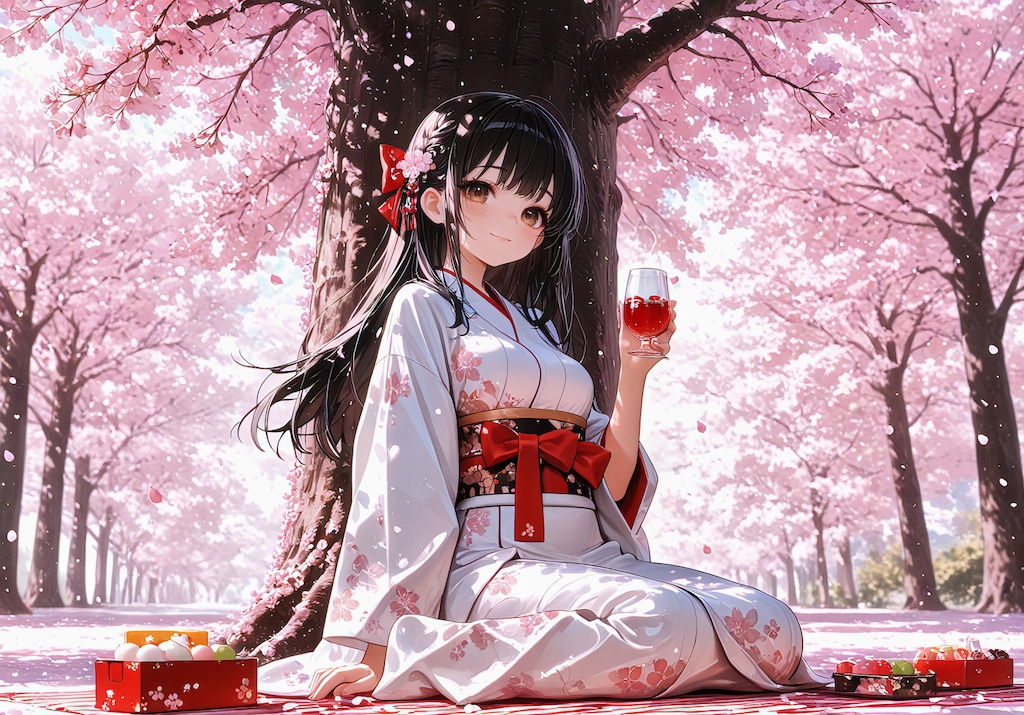 桜の下で、ひと休み