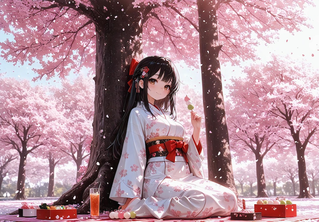 桜の下で、ひと休み