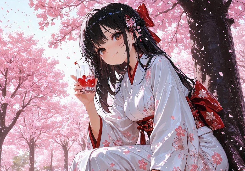 桜の下で、ひと休み