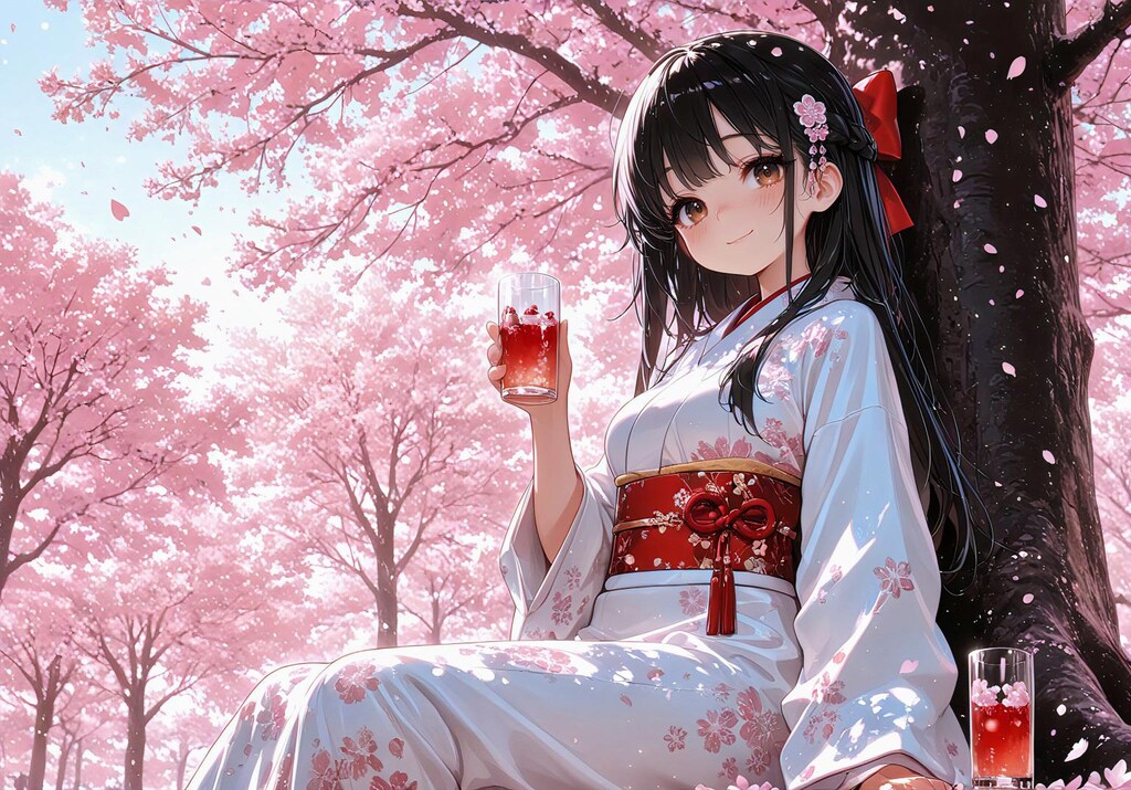 桜の下で、ひと休み